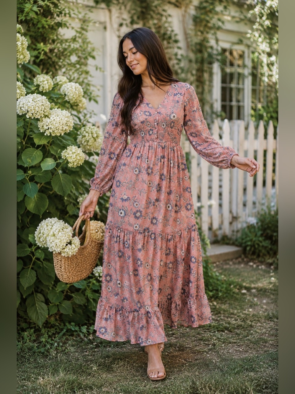 Patrons of Peace Floral Smocked Maxi Dress
Sz Small Excellent Like-New Condition